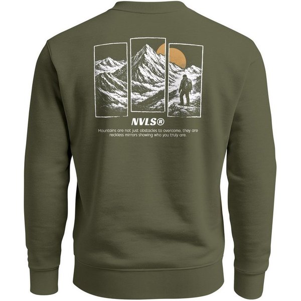 Neverless Sweatshirt Sweatshirt Herren Pullover mit Outdoor Grafik Print Berge Adventure