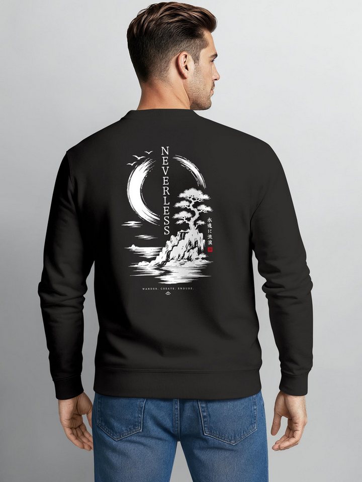 Neverless Sweatshirt Herren Sweatshirt mit Rückenprint - Spirit of Japan - Regular Fit – Bild 2 von 5