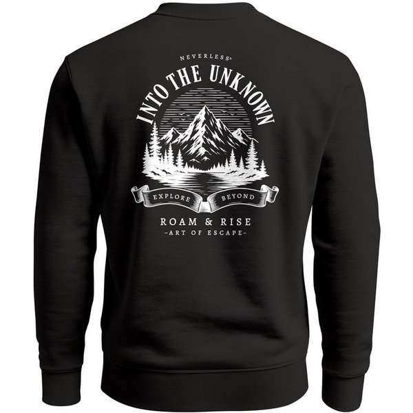 Neverless Sweatshirt Herren Sweatshirt mit Rückenprint - Into the Unknown - Regular Fit