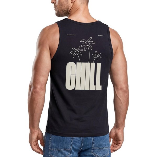 Neverless Tanktop Tanktop Herren mit Grafik-Print - Palmen Design Chill- Trägershirt mit Print
