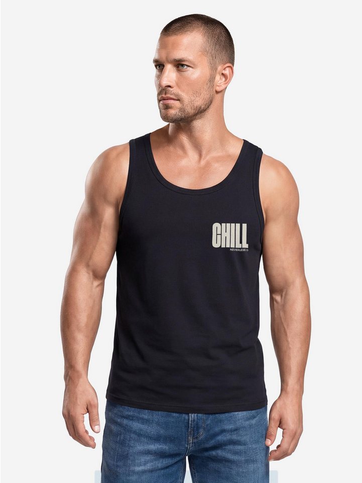 Neverless Tanktop Tanktop Herren mit Grafik-Print - Palmen Design Chill- Trägershirt mit Print – Bild 2 von 5