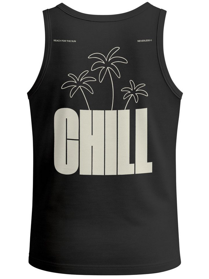 Neverless Tanktop Tanktop Herren mit Grafik-Print - Palmen Design Chill- Trägershirt mit Print – Bild 5 von 5