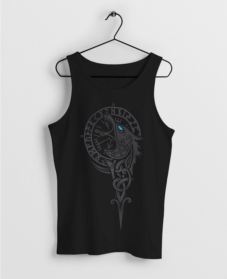Neverless Tanktop Herren Tank-Top Wikinger Kompass Fenriswolf Fenrir Vegvisir Wolf mit Print – Bild 4 von 5