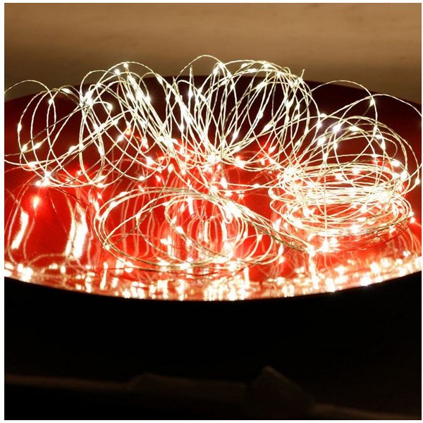 New Home Lichterkette LED-Drahtlichterkette mit Timer 21,9m 200 Micro-LEDs Warmweiß Deko