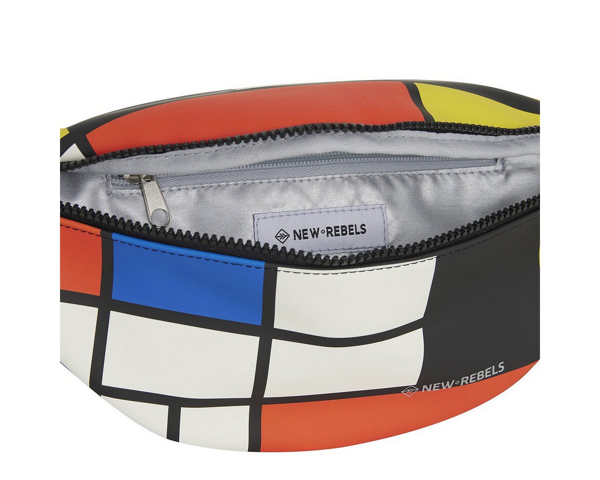 NEW REBELS Bauchtasche Waistbag, Crossbag, Gürteltasche, Mart Brooklyn, wasserabweisendes Planenmaterial, im Mondrian Stil – Bild 3 von 5
