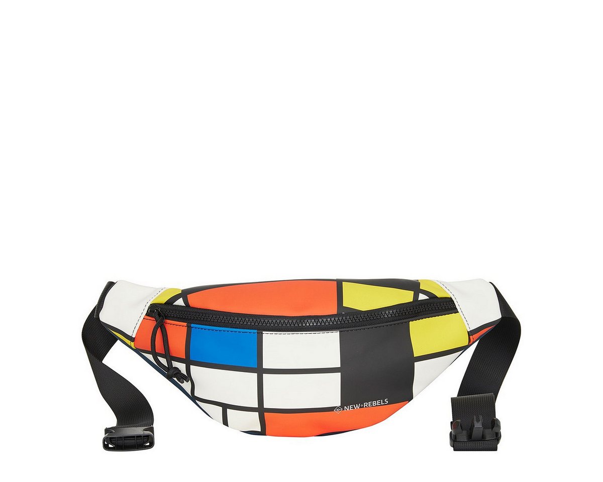 NEW REBELS Bauchtasche Waistbag, Crossbag, Gürteltasche, Mart Brooklyn, wasserabweisendes Planenmaterial, im Mondrian Stil – Bild 4 von 5