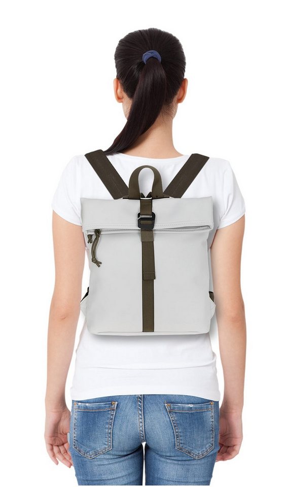 NEW REBELS Freizeitrucksack Damen klein Rucksack Handtasche Tasche, Reise Freizeit Bag wasserabweisend aus Plane + bagboom Etui – Bild 5 von 5