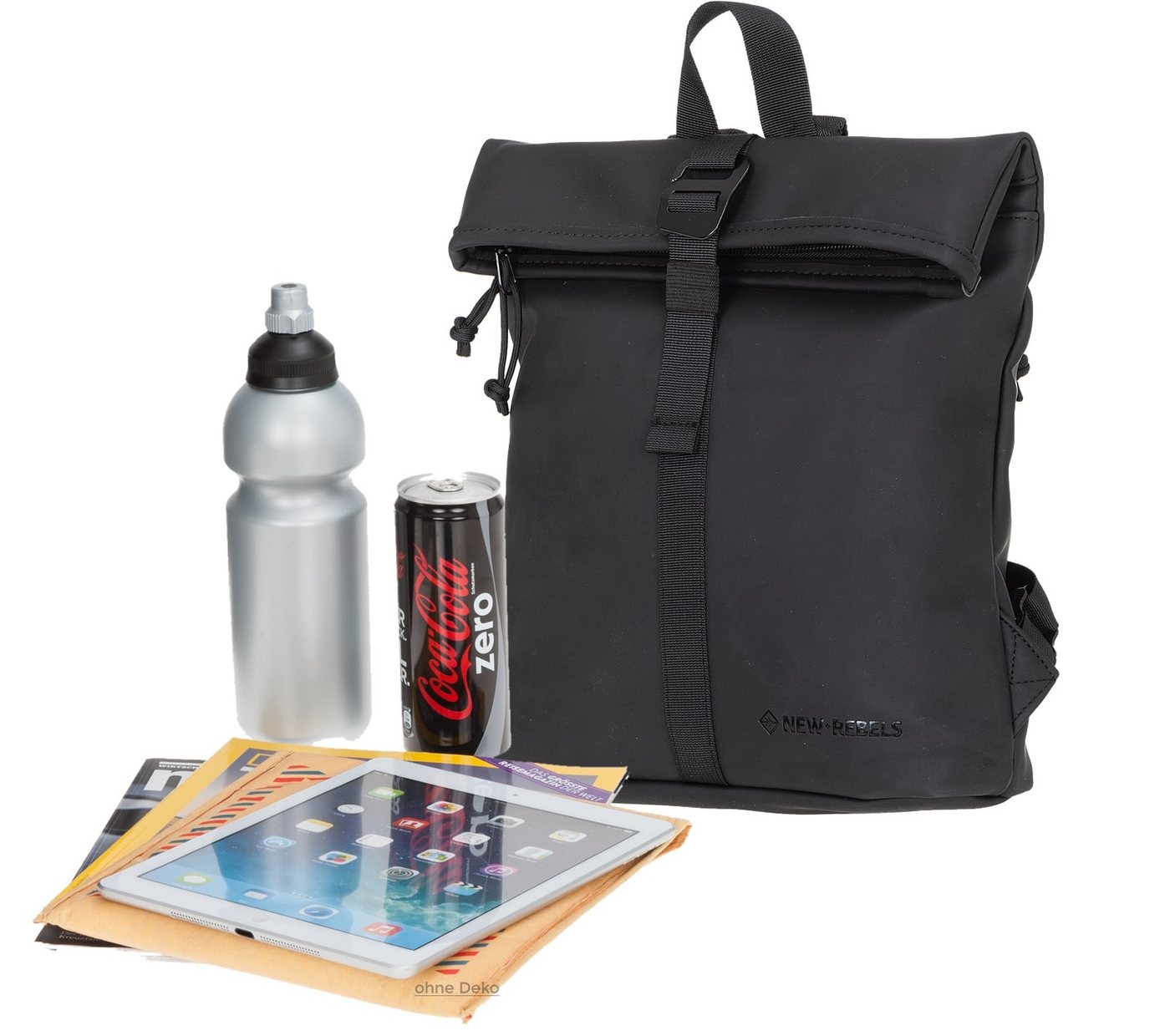 NEW REBELS Freizeitrucksack Damen klein Rucksack Handtasche Tasche, Reise Freizeit Bag wasserabweisend aus Plane + bagboom Etui – Bild 3 von 5
