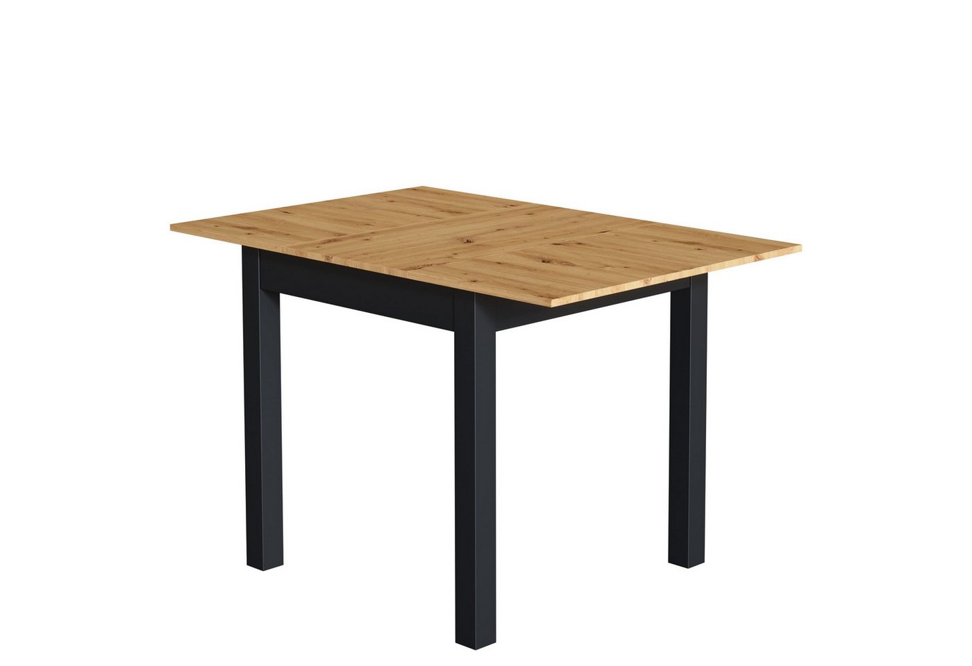 Newroom Esstisch quadratisch Wildeiche 80 cm, quadratisch ausziehbar bis 120 cm Wildeiche Küchentisch Speisetisch – Bild 4 von 5