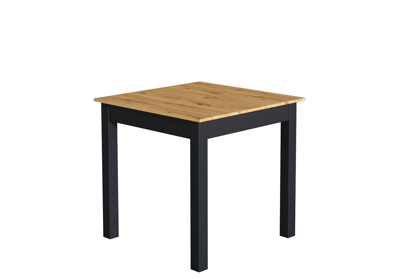 Newroom Esstisch quadratisch Wildeiche 80 cm, quadratisch ausziehbar bis 120 cm Wildeiche Küchentisch Speisetisch – Bild 5 von 5