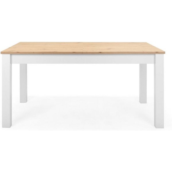 Newroom Esstisch Wildeiche 215 cm, ausziehbar 160-215 cm inkl. Tischplatte Weiß Wildeiche Vintage