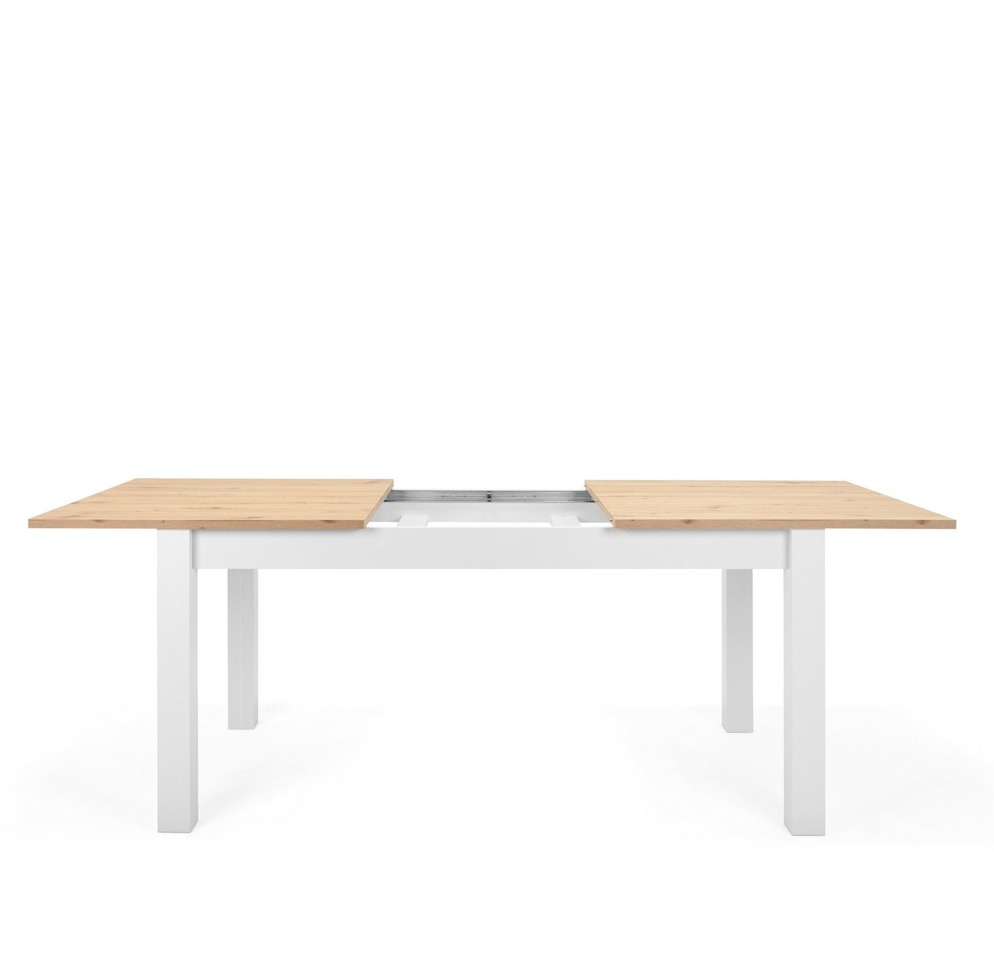 Newroom Esstisch Wildeiche 215 cm, ausziehbar 160-215 cm inkl. Tischplatte Weiß Wildeiche Vintage – Bild 3 von 5
