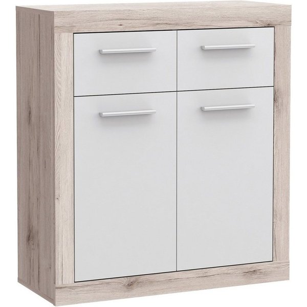 Newroom Kommode Sandeiche 83 cm, Kommode Sandeiche Modern Sideboard Highboard Wohnzimmer