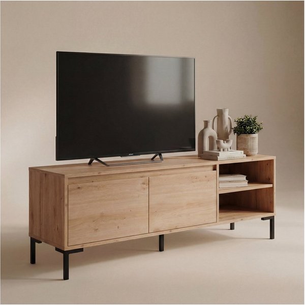 Newroom Lowboard Artisan Eiche 150 cm, TV Board Wildeiche Wohnzimmertisch Vintage Industrial Landhausstil