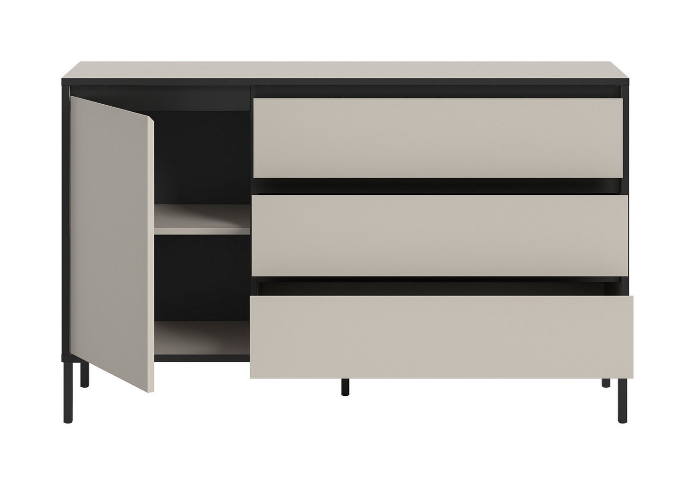 Newroom Sideboard Kaschmir 136 cm, Kommode Kaschmir Elegant Sideboard Highboard Wohnzimmer Anrichte Sc... – Bild 4 von 5
