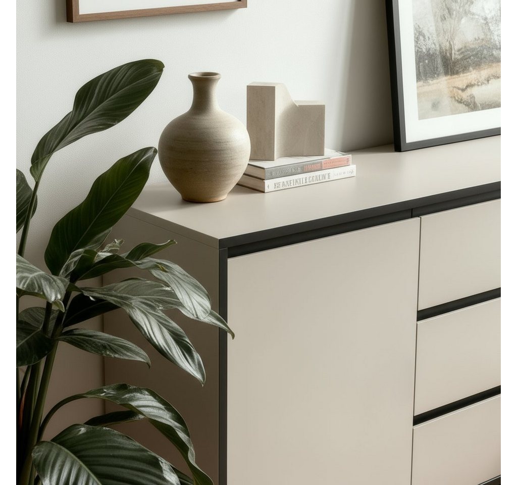 Newroom Sideboard Kaschmir 136 cm, Kommode Kaschmir Elegant Sideboard Highboard Wohnzimmer Anrichte Sc... – Bild 5 von 5