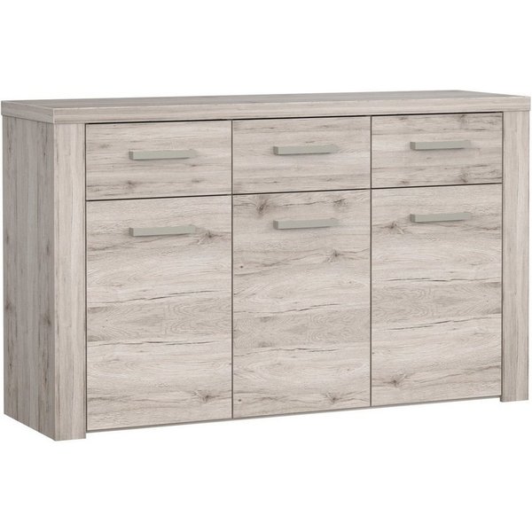Newroom Sideboard Sandeiche 136 cm, Sideboard Sandeiche Modern Sideboard Highboard Wohnzimmer