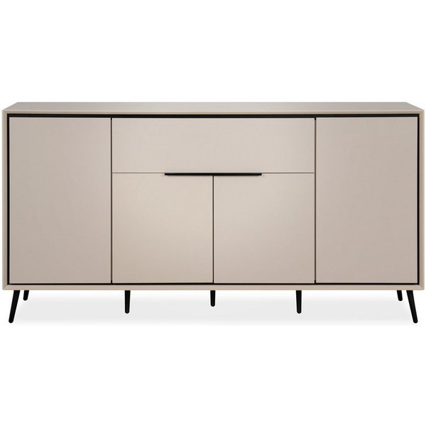 Newroom Sideboard Schwarz 175 cm, Kommode Schrank mit Türen Aufbewahrungsschrank für Wohnzimmer Flu...