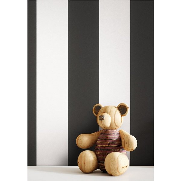 Newroom Vliestapete, Schwarz Tapete Kinder Streifen - Streifentapete Weiß Landhaus Modern Linien für Kinderzimmer Jugendzimmer Babyzimmer