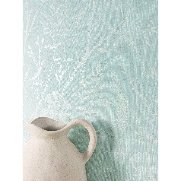 Newroom Vliestapete Äste Türkis Tapete Ästetapete Äste,Blätter,Blumen, Türkis Tapete Floral Äste - Ästetapete Blumentapete Hellblau Blau Romantisch 3D Optik Blä