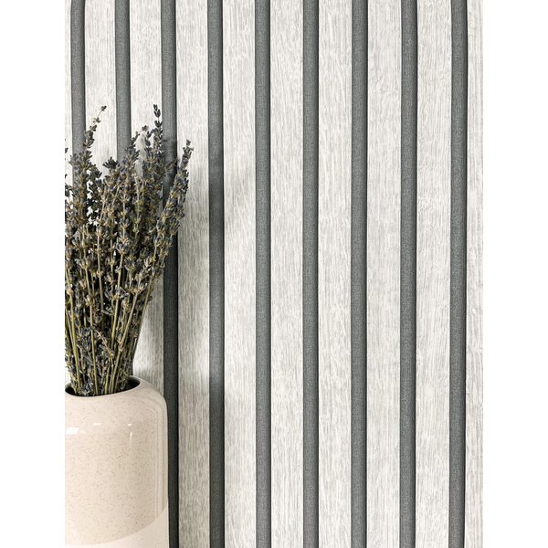 Newroom Vliestapete Bryan Light Grey Tapete Holzwandpaneele Paneele,Lamelle,Streifen, Grau Tapete Skandinavisch Paneele - Holzwandpaneele Wandpaneele Hellgrau G