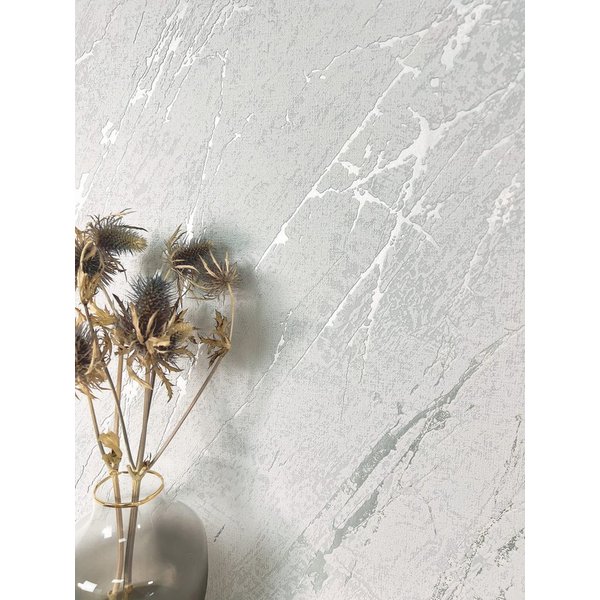 Newroom Vliestapete Marmora 01 Tapete Marmoroptik Marmor,Metallic, Grau Tapete Modern Marmor - Marmoroptik Marmor-Tapete Hellgrau Silber 3D Optik Glamour Metall