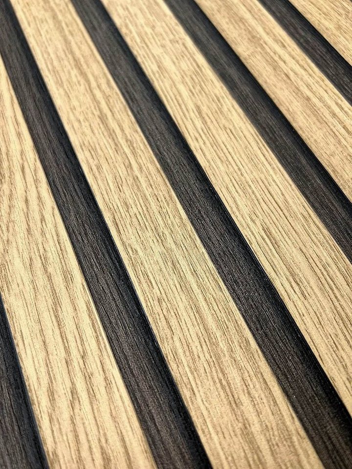 Newroom Vliestapete Paneel 2,5x0,53m Barcley Nature Tapete Holztapete, Holzwand Lamellen - Lamellenwand Naturholz Skandi Modern Wohnzimmer Schlafzimmer Tapete H – Bild 5 von 5