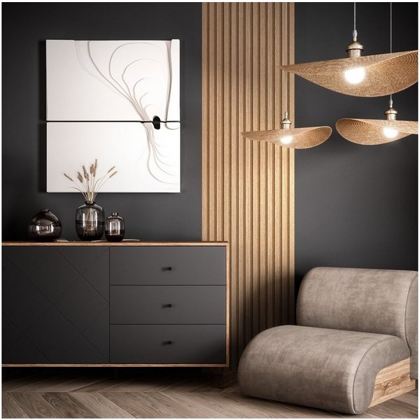 Newroom Vliestapete Paneel 2,5x0,53m Barcley Brown Tapete Holztapete, Holzwand Lamellen - Lamellenwand Naturholz Skandi Modern Wohnzimmer Schlafzimmer Tapete Ho
