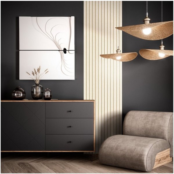 Newroom Vliestapete Paneel 2,5x0,53m Barcley Creme Tapete Holztapete, Holzwand Lamellen - Lamellenwand Naturholz Skandi Modern Wohnzimmer Schlafzimmer Tapete Ho