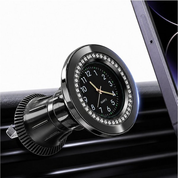 NEXGEN LUXUS HANDY-ZUBEHÖR Smartphone-Halterung Handyhalterung Auto Magnet KFZ Smartphone Halterung mit Uhr NEU, (Deutsche Marke, N52 Magnetkraft, Extra stabile