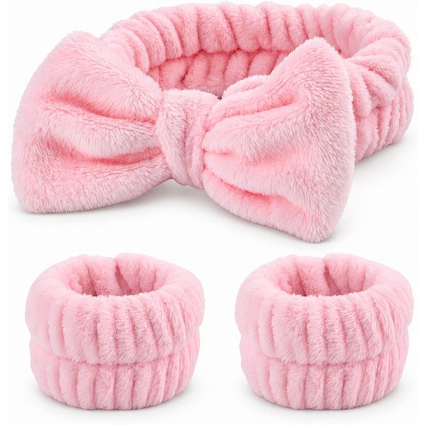 NEXORA Diadem Haarband, Gesichtsband, Schminkband, Handgelenkband-Set, perfekt für die tägliche Hautpflege