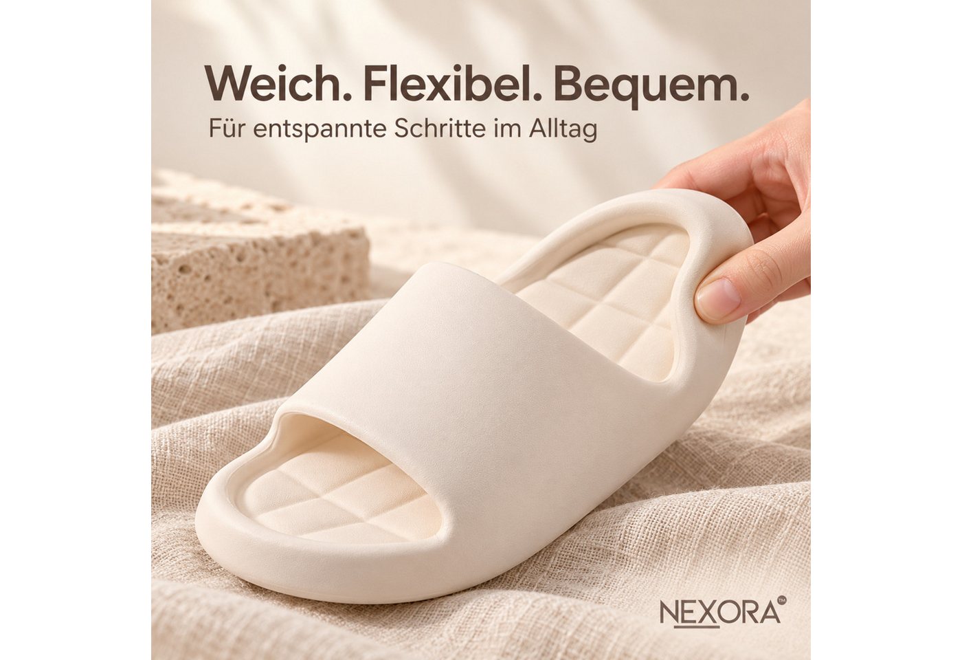 NEXORA Hausschuhe, Badeschuhe Damen & Herren, weiche Hausschuhe Badeschuh (Paar) 2in1 als Hausschuhe & Badeschuhe nutzbar – Bild 2 von 5