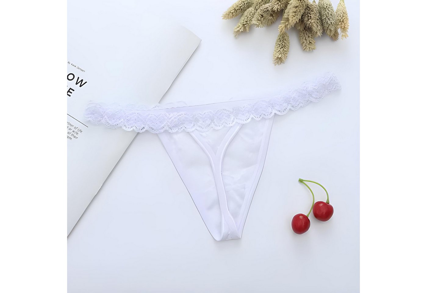NEXORA Stringtanga Tanga, String, Damenunterwäsche, Spitzenstring, Dessous Onesize mit elastischem Bund, passt sich Ihrem Körper optimal an – Bild 3 von 5