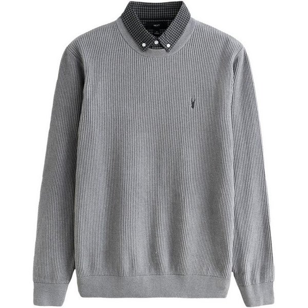 Next 2-in-1-Pullover Regular Fit Pullover mit eingenähtem Kragen (1-tlg)