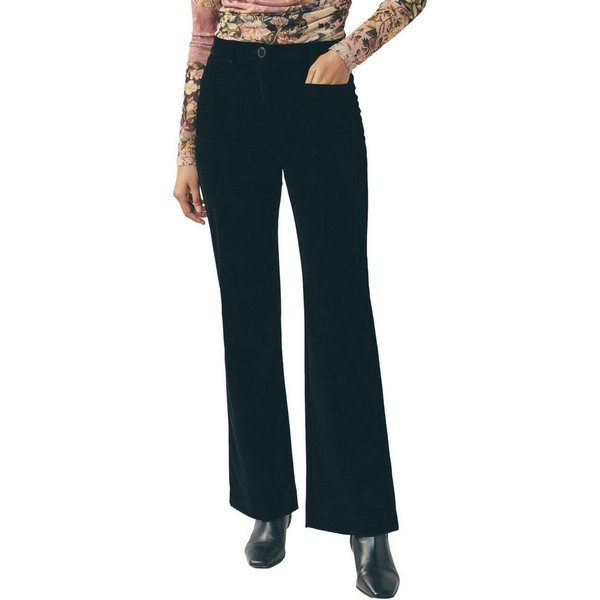 Next Anzughose Slim Fit Schlaghose aus Samt, Kurzgröße (1-tlg)
