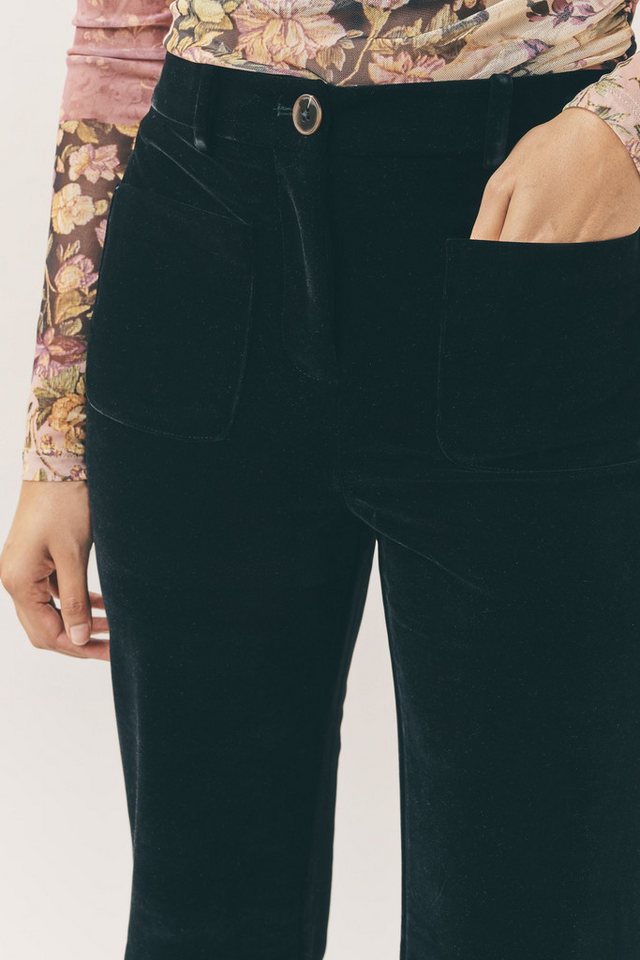 Next Anzughose Slim Fit Schlaghose aus Samt, Kurzgröße (1-tlg) – Bild 3 von 4