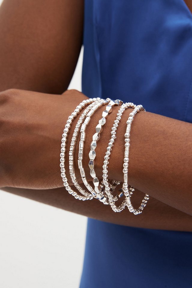 Next Armketten Set Elastische Glitzerarmbänder im Multipack (6-tlg) – Bild 4 von 4