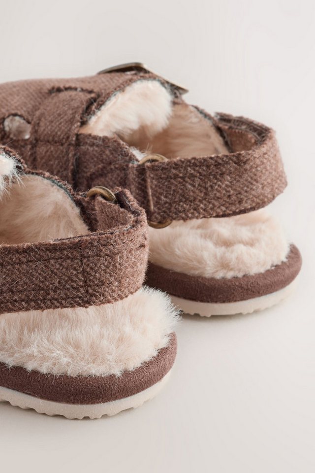 Next Baby-Clogs mit Kunstfellfutter und Klettverschluss Hausschuh – Bild 3 von 5