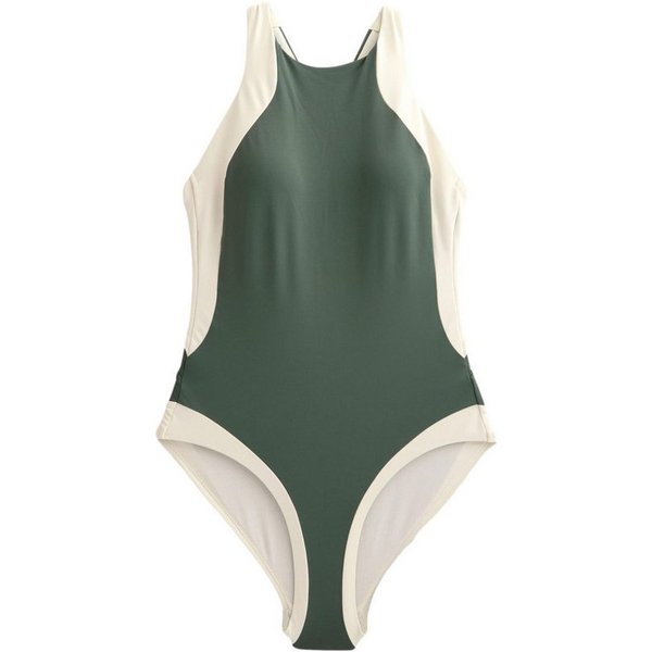 Next Badeanzug Bauchweg-Badeanzug mit Neckholder und Stehkragen (1-St)