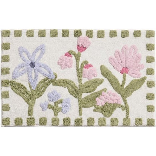 Next Badematte Badematte mit floralem Aquarellmotiv, Höhe 80 mm, Baumwolle