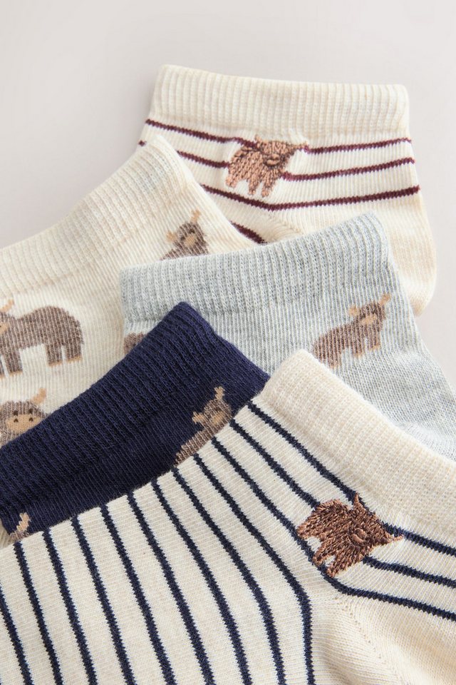 Next Basicsocken 5er-Pack Sneakersocken, Hochlandrind Hamish (5-Paar) – Bild 3 von 5
