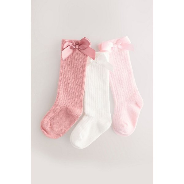Next Basicsocken Baby-Kniestrümpfe mit Schleifendetail, 3er-Pack (3-Paar)