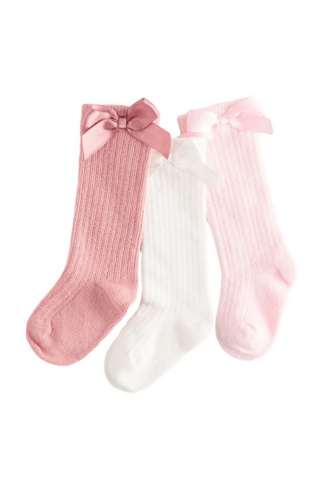 Next Basicsocken Baby-Kniestrümpfe mit Schleifendetail, 3er-Pack (3-Paar) – Bild 2 von 5