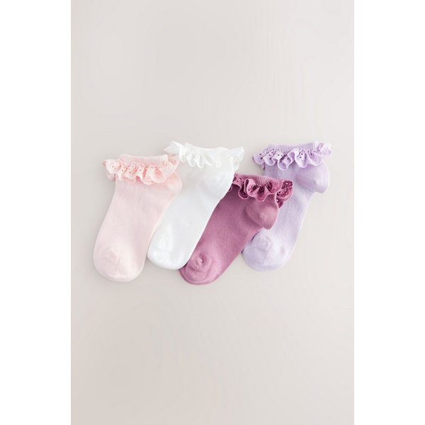 Next Basicsocken Sneakersocken mit Rüschen im 4er-Pack (4-Paar)