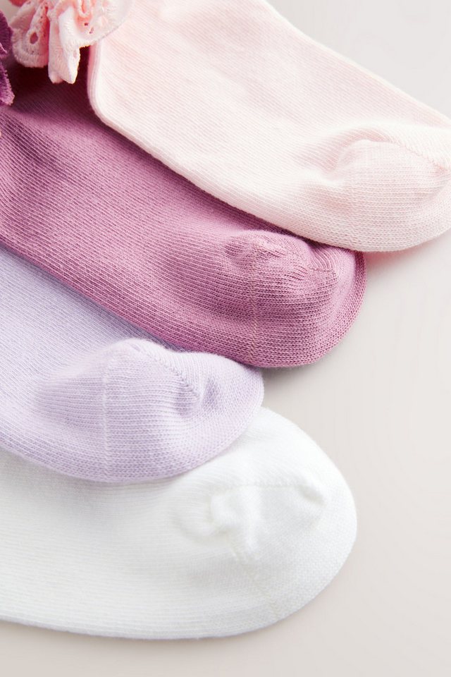 Next Basicsocken Sneakersocken mit Rüschen im 4er-Pack (4-Paar) – Bild 3 von 5