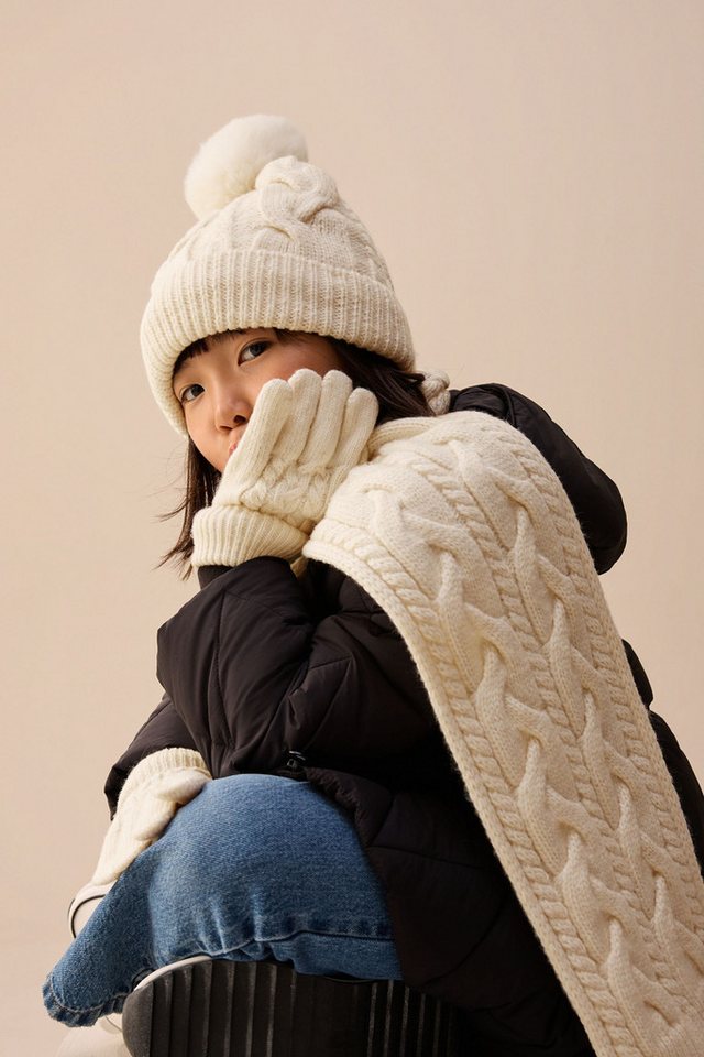 Next Beanie Set mit Zopfmuster-Beanie, Schal und Handschuhen (3-St) – Bild 2 von 5