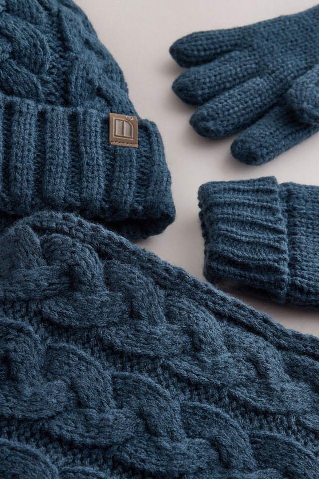 Next Beanie Set mit Zopfmuster-Beanie, Schal und Handschuhen (3-St) – Bild 2 von 4