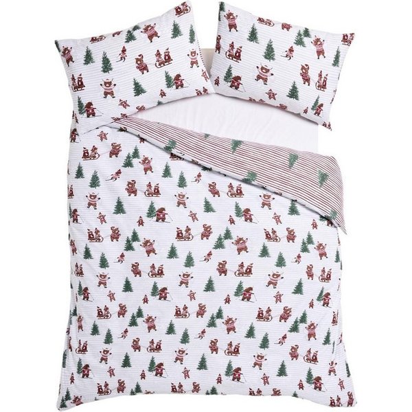 Next Bett-Set Wendebare Bettgarnitur, Weihnachten/Ski/Hamish, Bezug: Polyester (recycelt), Baumwolle