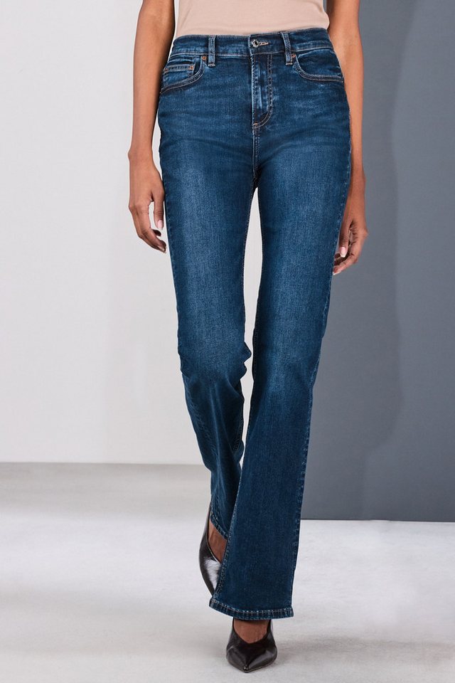 Next Bootcut-Jeans Bootcut Stretchjeans, mittelhoher Bund, Kurzgröße (1-tlg) – Bild 4 von 5