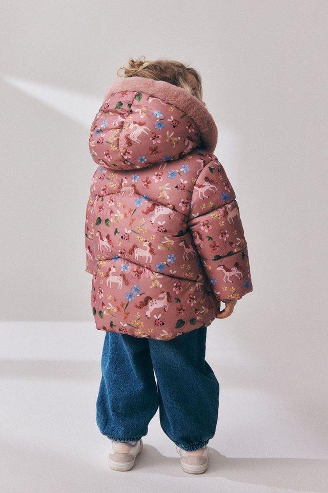 Next Fellimitatmantel Wasserabweisende Steppjacke mit Kunstfell (1-tlg) – Bild 2 von 5
